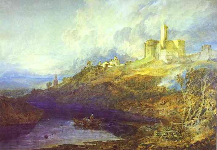 J.M.W. Turner Warkworth Castle Northumberland Thunder Storm Approaching at Sun-Set. oil painting picture